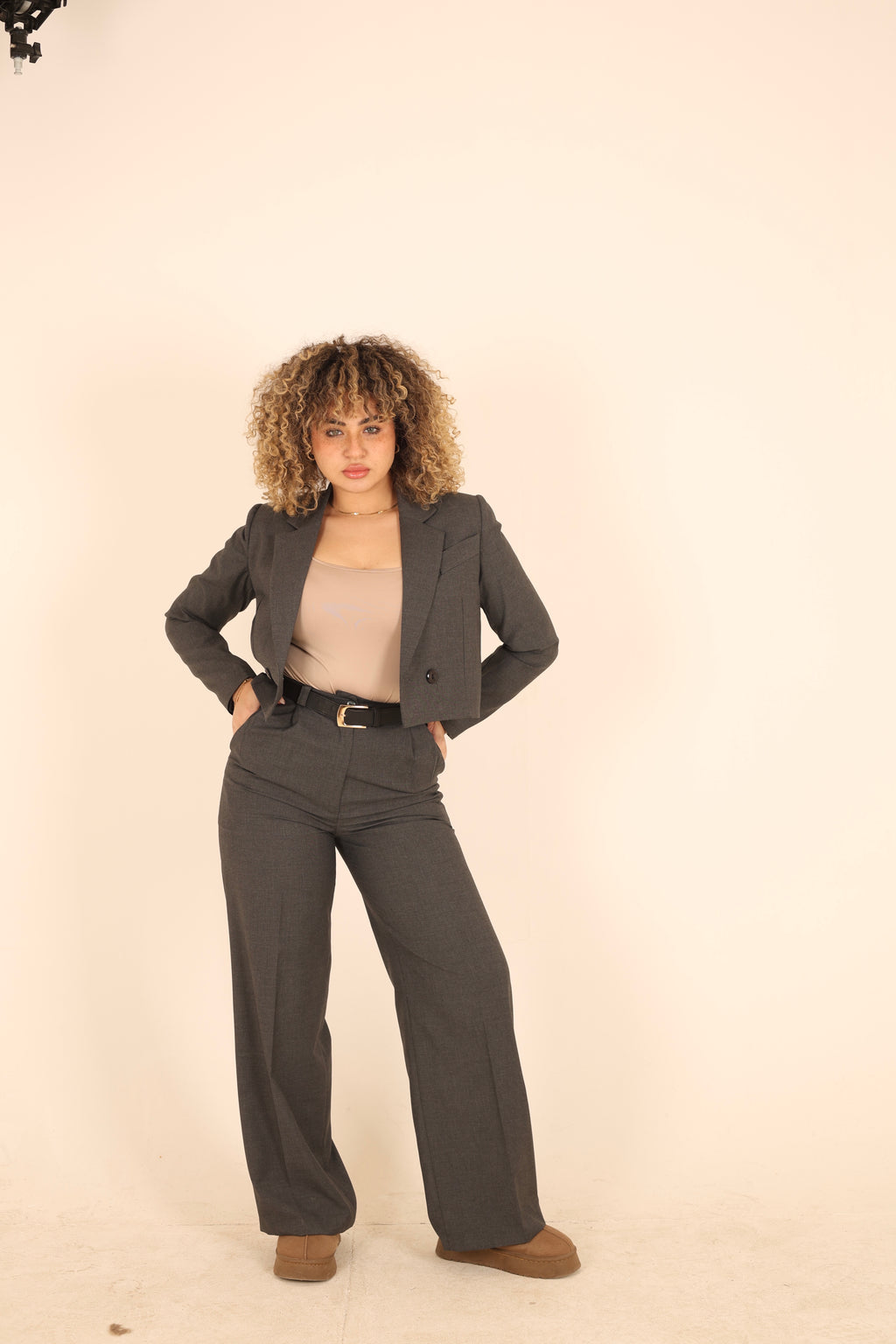 Dark Gray Cropped Suit