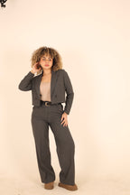 Dark Gray Cropped Suit