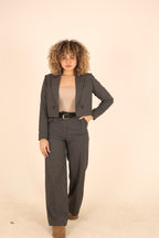 Dark Gray Cropped Suit