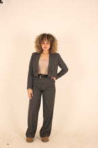 Dark Gray Cropped Suit