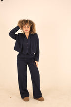 Navy Cropped Suit
