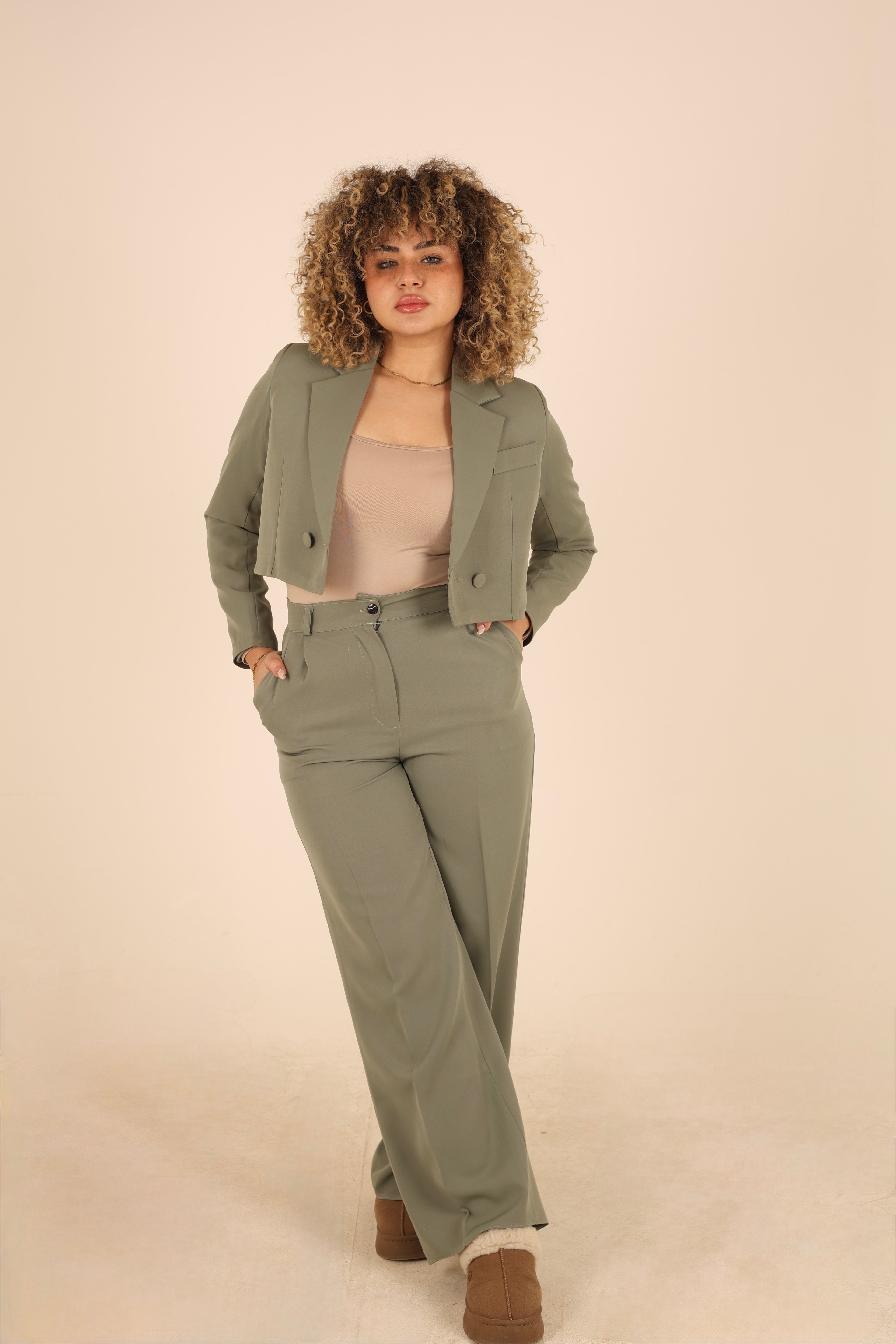 Mint Cropped Suit