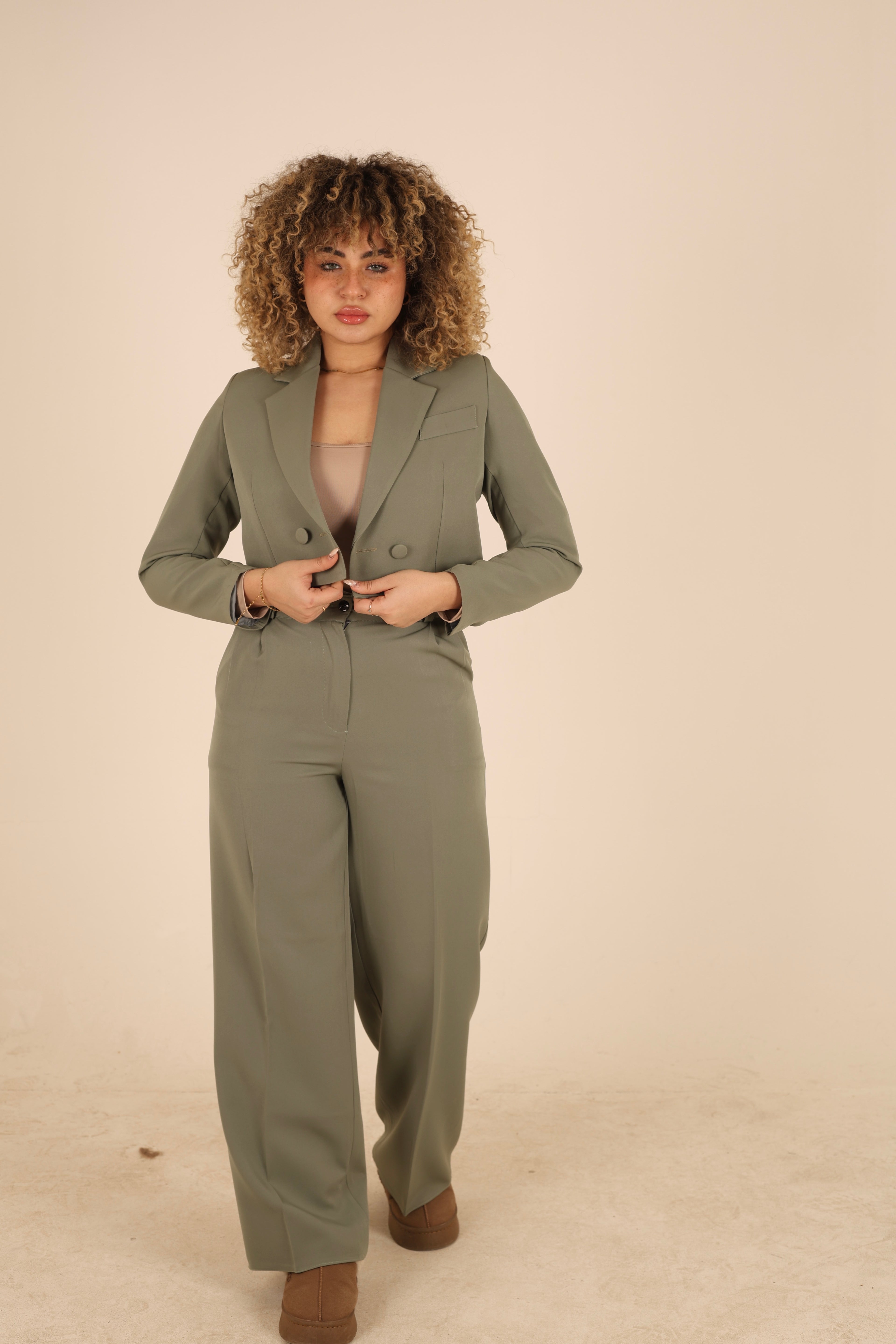 Mint Cropped Suit